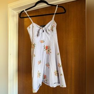 Forever 21 Pale Blue Floral Sundress with Spaghetti Straps